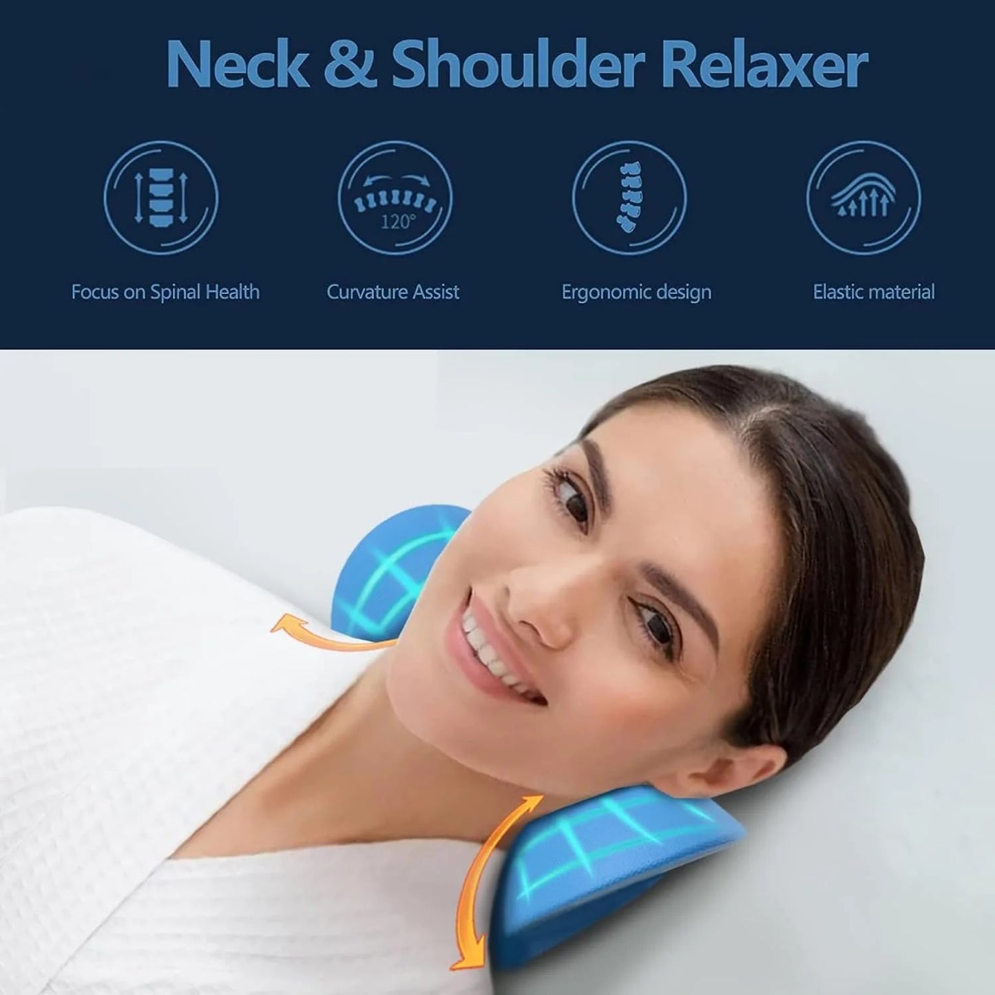 Chiropractic Pillow Neck Relaxer Cervical Traction Device TMJ Pain Relief Spine Alignment Shoulder Support for Comfortable Sleep