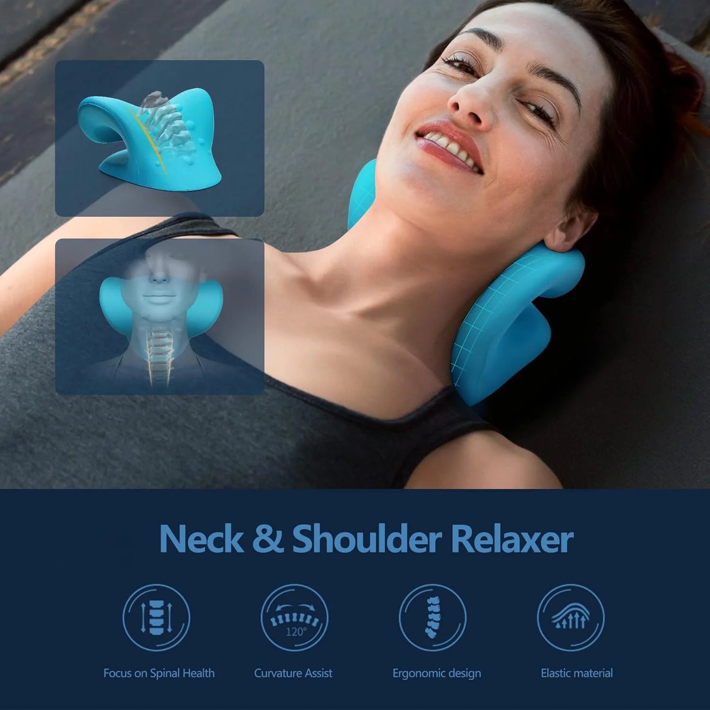 Chiropractic Pillow Neck Relaxer Cervical Traction Device TMJ Pain Relief Spine Alignment Shoulder Support for Comfortable Sleep
