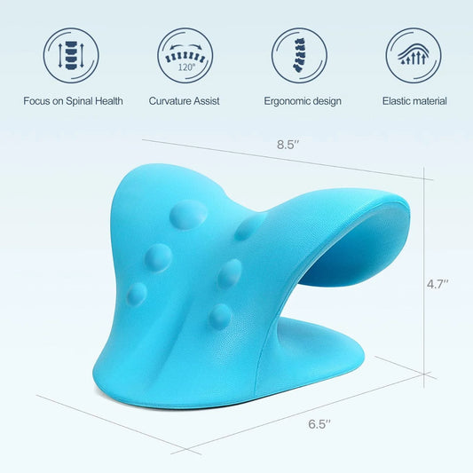 Oreiller Chiropratique pour la Nuque, Appareil de Traction Cervicale, Soulagement de la Douleur de l'ATM, Alignement de la Colonne Vertébrale, Soutien des Épaules pour un Sommeil Confortable