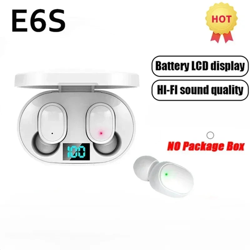 Écouteurs Bluetooth sans fil E6S avec réduction du bruit et microphone