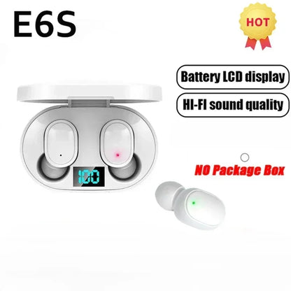 Écouteurs Bluetooth sans fil E6S avec réduction du bruit et microphone