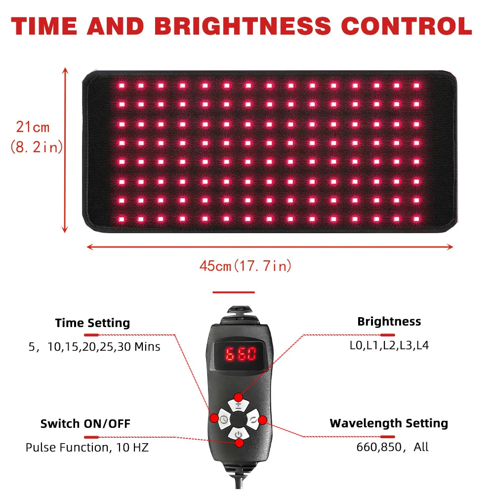 120 LEDs Rotlicht-Gürtel 660nm&850nm Infrarotlichttherapie für den Körper