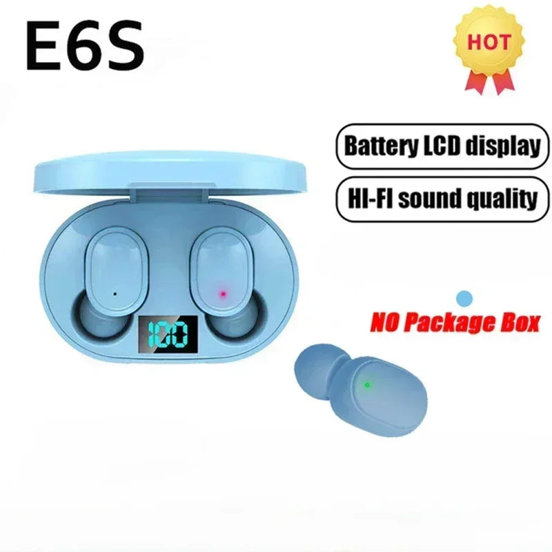 Écouteurs Bluetooth sans fil E6S avec réduction du bruit et microphone