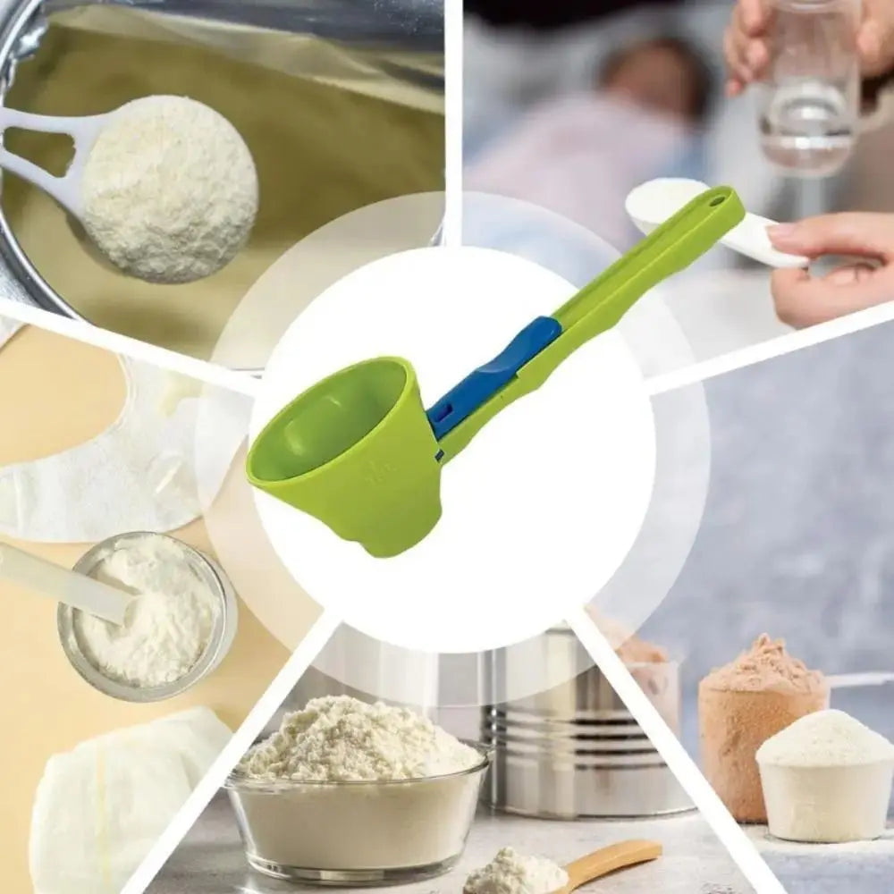 Plastic Scoop Funnel 2 in 1 Sliding Design For Any Powder