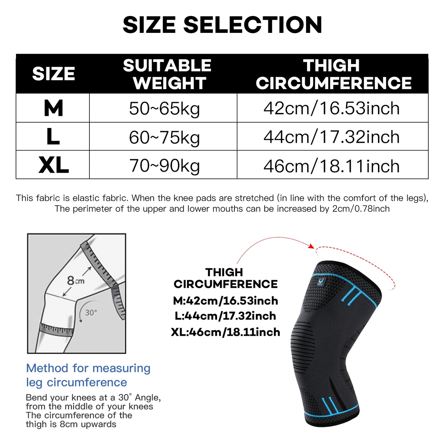 1 manchon de compression pour genou