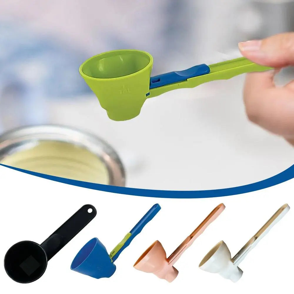 Plastic Scoop Funnel 2 in 1 Sliding Design For Any Powder