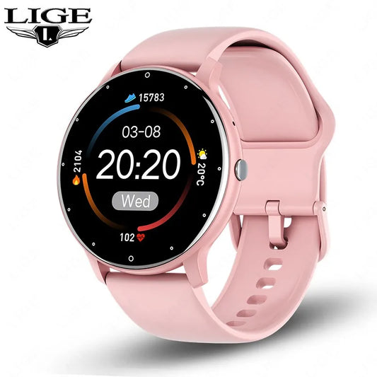 Montre intelligente LIGE pour femmes et hommes, étanche, Android, iOS