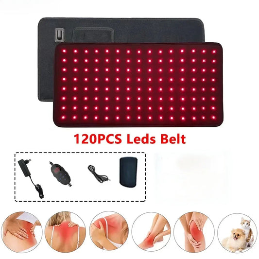Ceinture de luminothérapie rouge à 120 LED 660nm et infrarouge 850nm pour le corps
